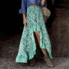 "Cala Salada" Skirt, Summer Bohemian Boho Long Skirt, Floral Beachy Skirt