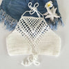 Crochet Lace Knit Bra Boho Beach Bikini Cami Tank Crop Top Halter