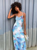 Boho Printed Maxi Dress Sundress Beach Wear Spaghetti Strap Dress