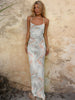 Boho Printed Maxi Dress Sundress Beach Wear Spaghetti Strap Dress