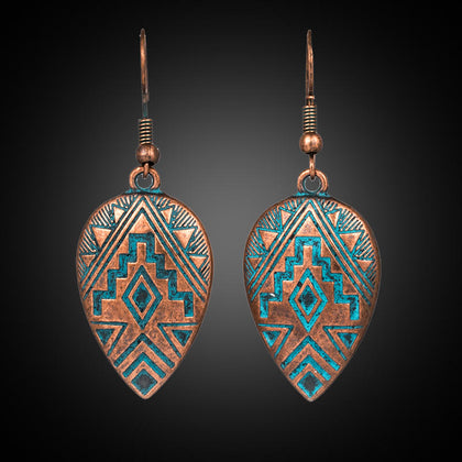 Trendy Vintage Ethnic Bohemian Water Drop Earrings Dangle Hanging Earrings Jewelry