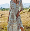 Boho High Waist Floral Print Chic French Inspired Dress