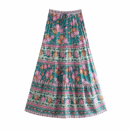 Printed High-waisted Bohemian Dress Summer Fashion Beach Wear Boho Summer Skirt